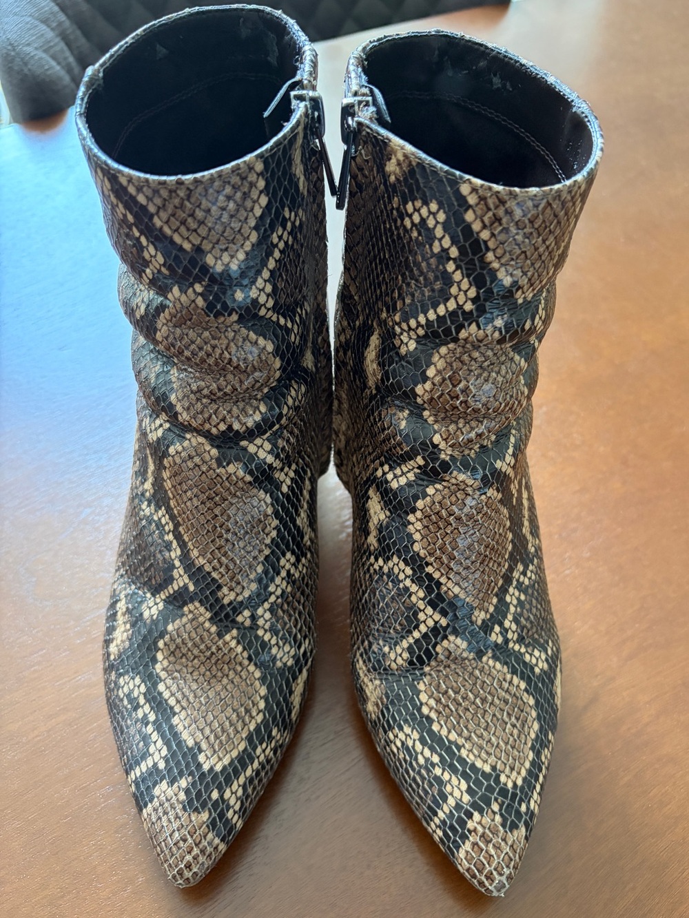Snakeskin ankle boots